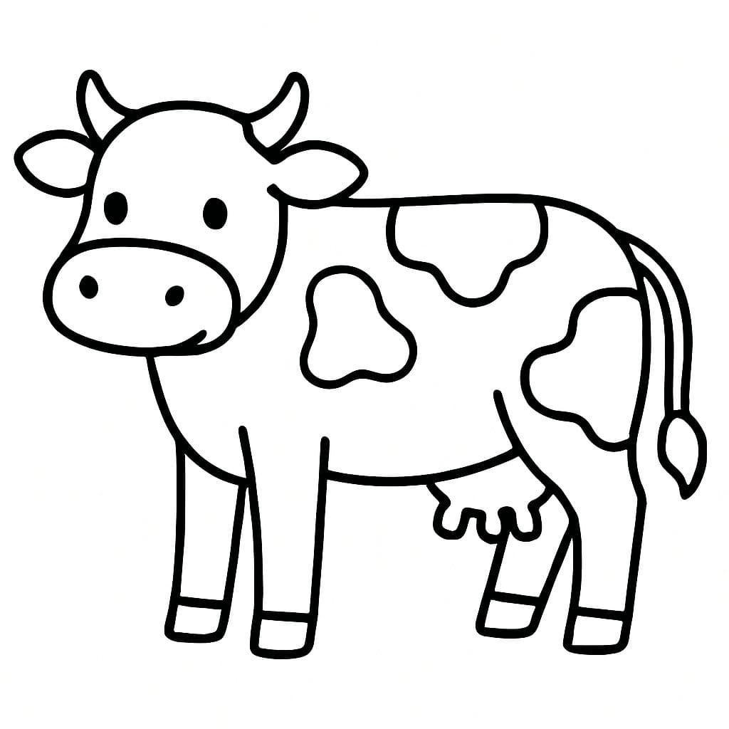 Çizmek Kolay inek Boyama Sayfası