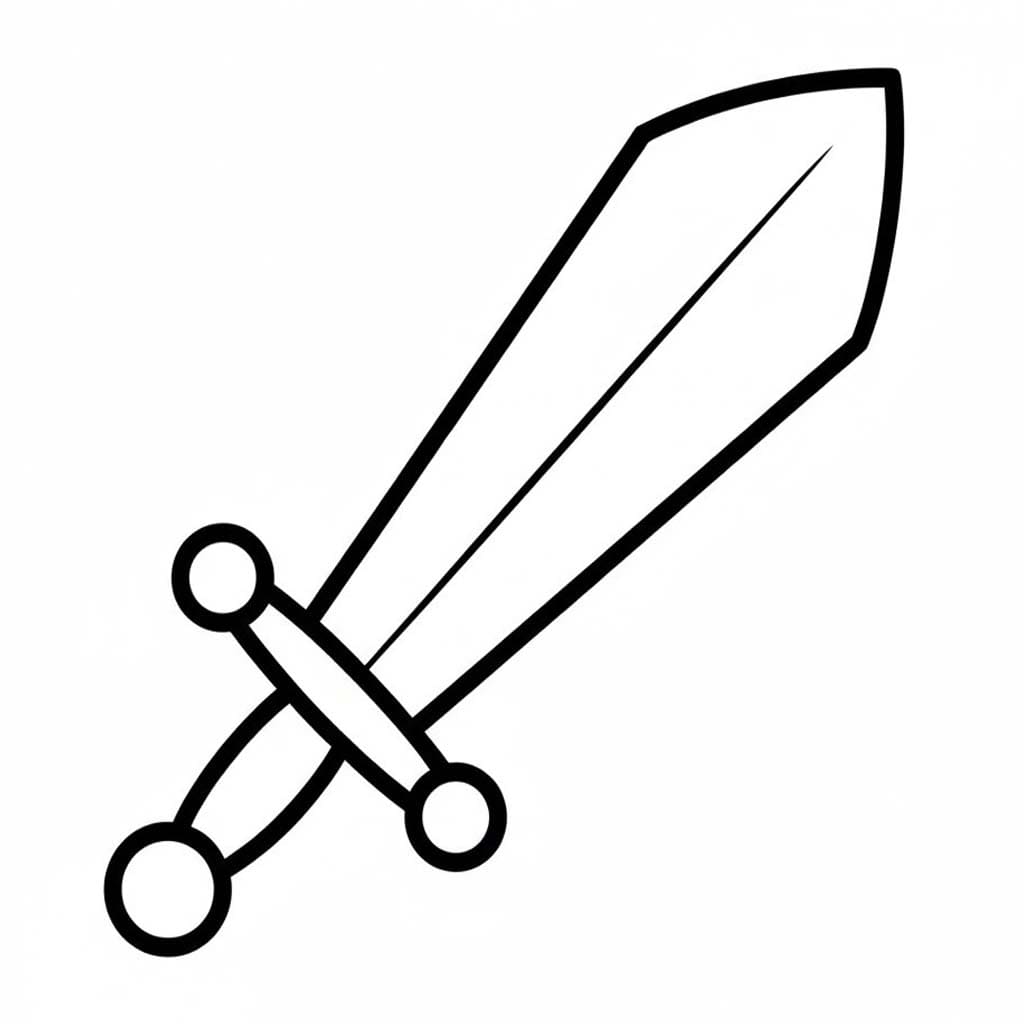 Çizmek Kolay kılıç Boyama Sayfası