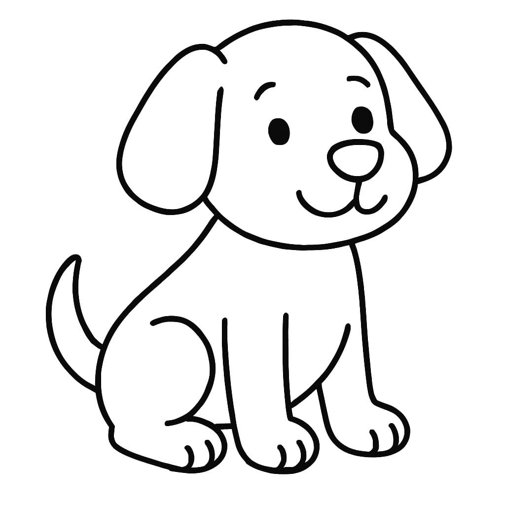 Çizmek Kolay köpek Boyama Sayfası