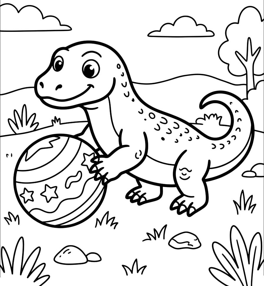 Çizmek Komodo Ejderi ücretsiz Boyama Sayfası