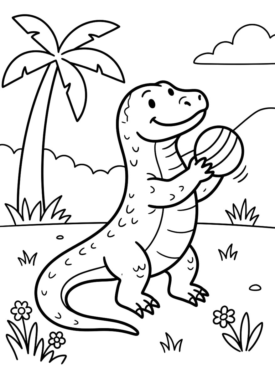 Çizmek Komodo Ejderi yazdırılabilir Boyama Sayfası