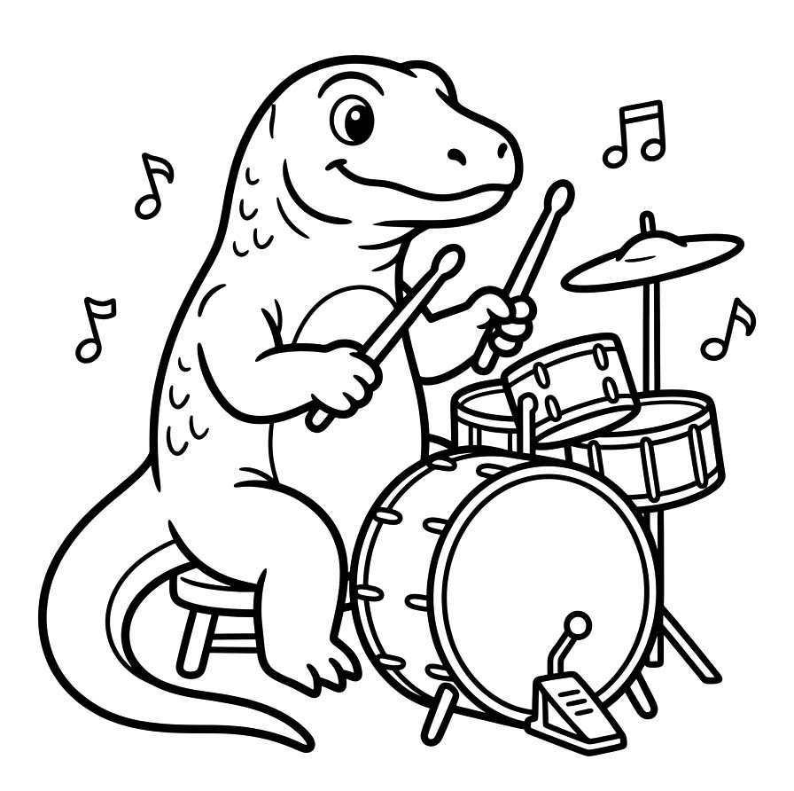 Çizmek Komodo Ejderi Boyama Sayfası