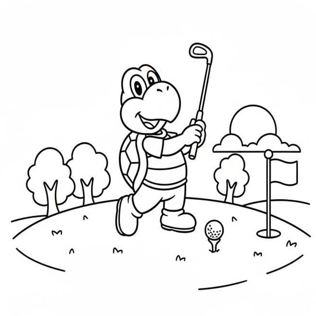 Çizmek Koopa Troopa Ücretsiz Yazdırılabilir Boyama Sayfası