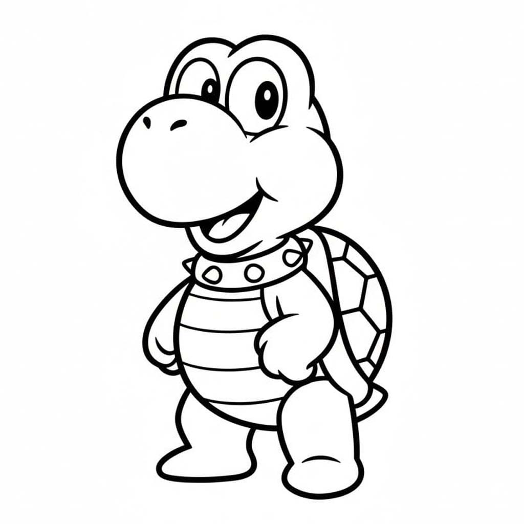 Çizmek Koopa Troopa Ücretsiz Boyama Sayfası