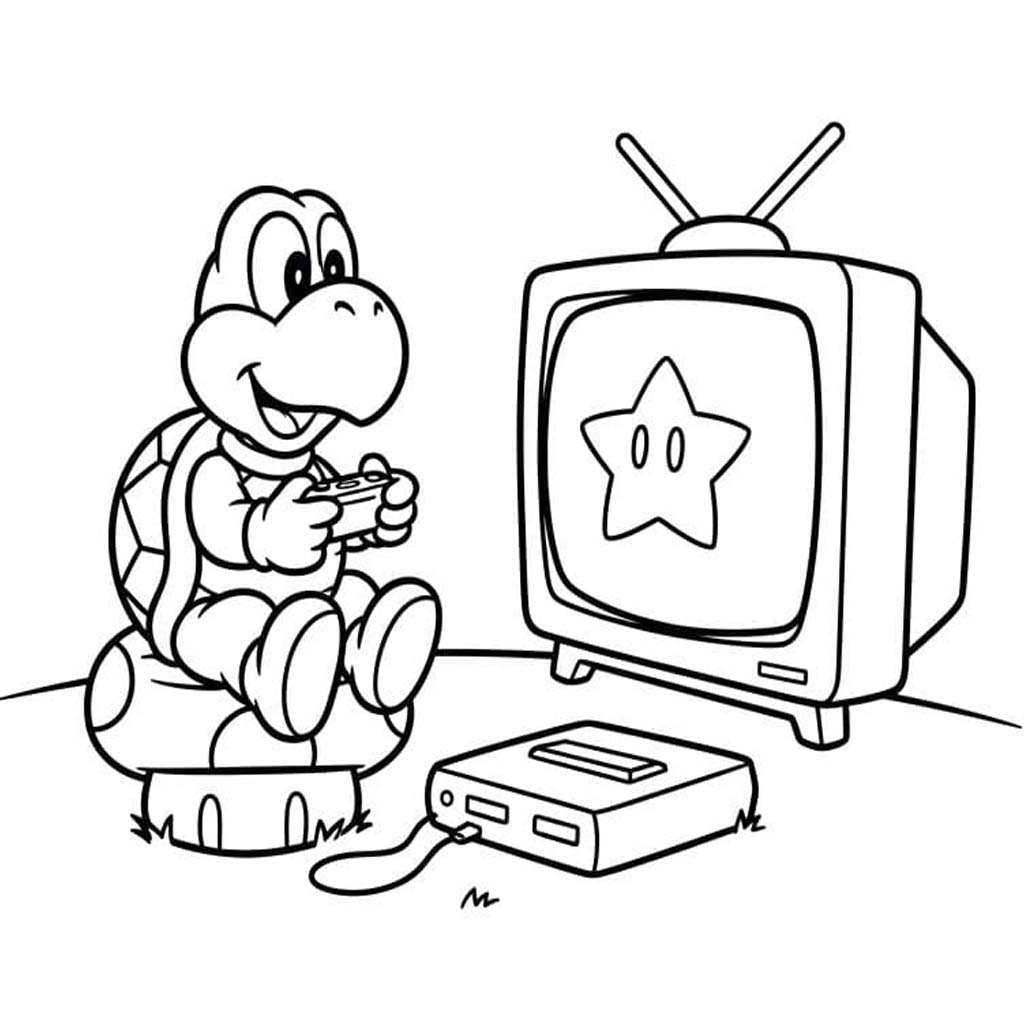 Çizmek Koopa Troopa Yazdırılabilir Boyama Sayfası