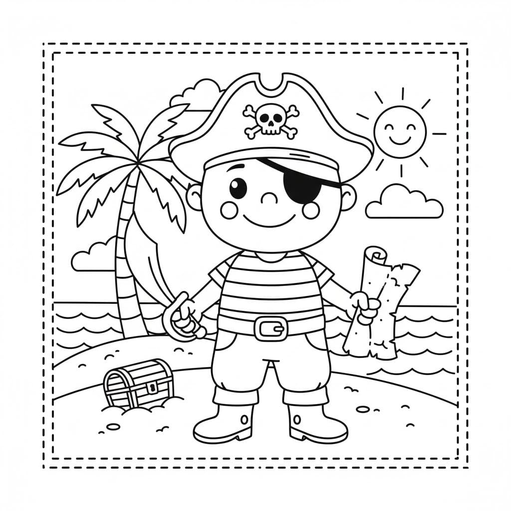 Çizmek Korsan 1 Boyama Sayfası