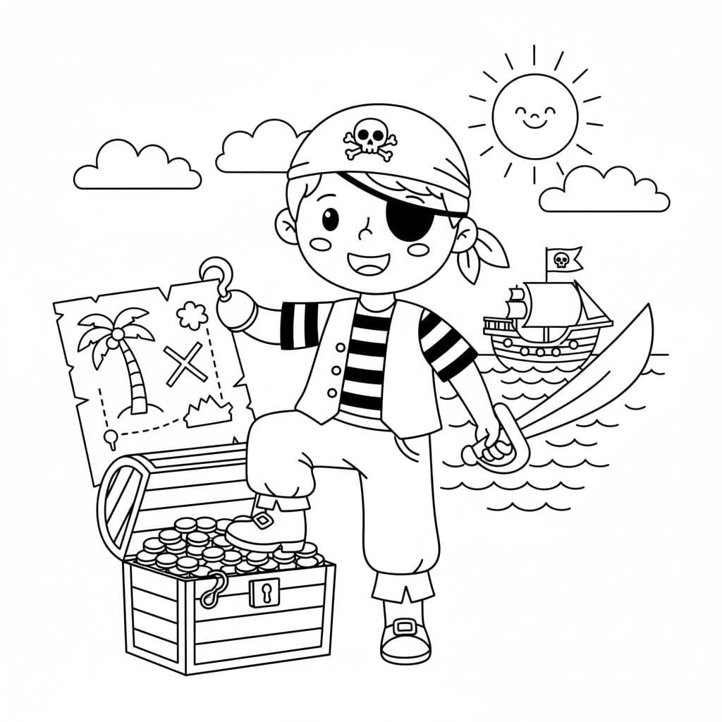 Çizmek Korsan 8 Boyama Sayfası