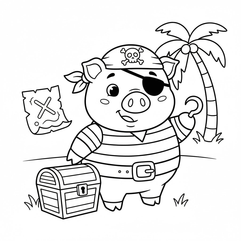 Çizmek Korsan basit Boyama Sayfası