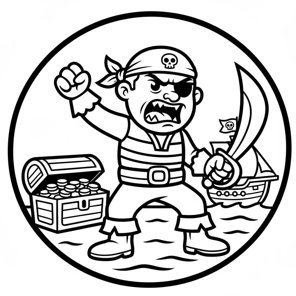 Çizmek Korsan yazdırılabilir Boyama Sayfası