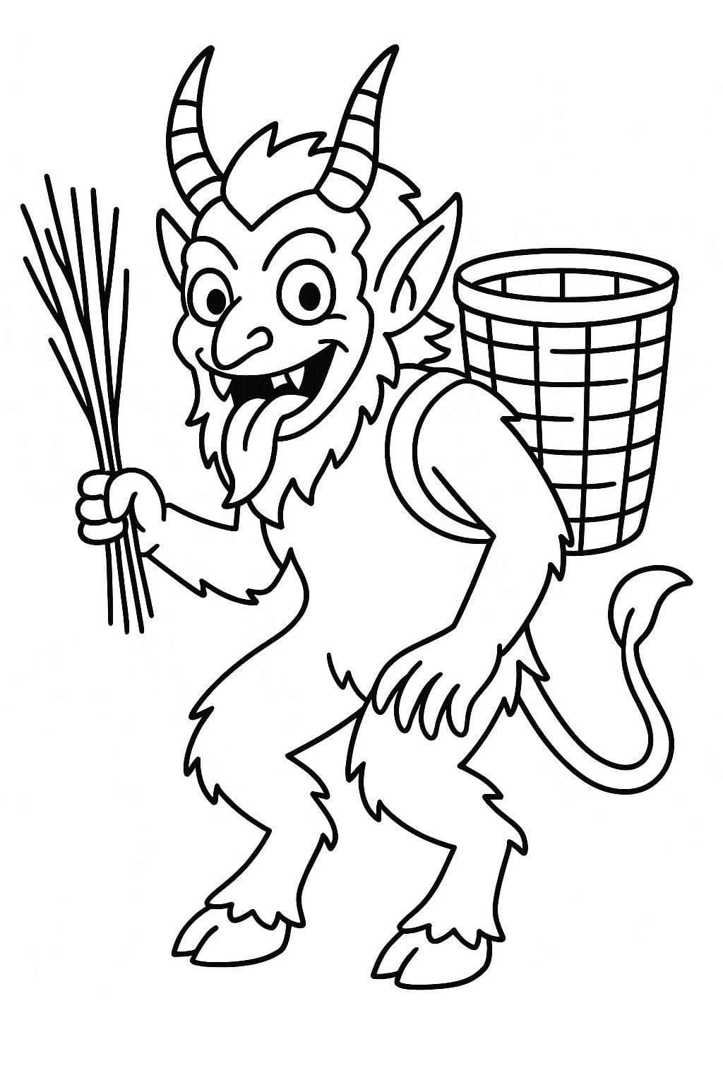 Çizmek Krampus Sevimli Boyama Sayfası
