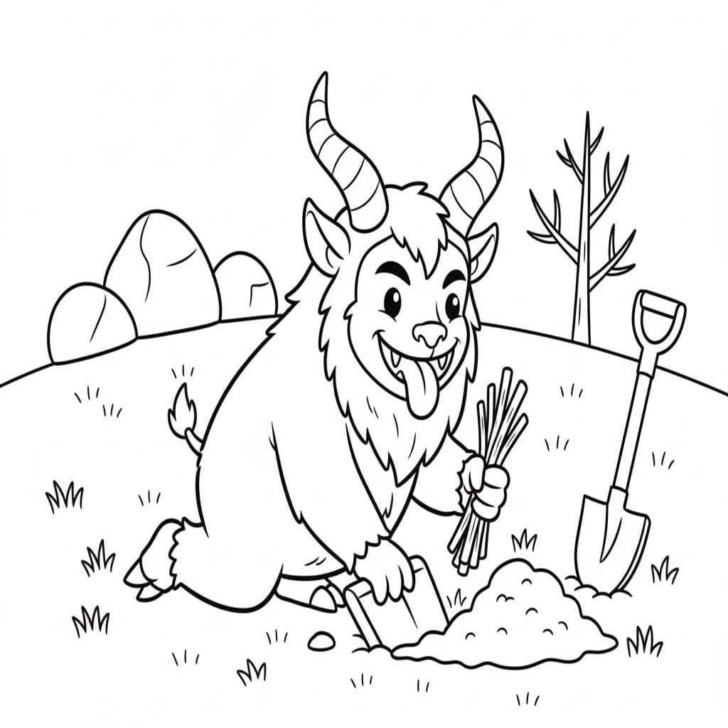 Çizmek Krampus Yazdırılabilir Boyama Sayfası