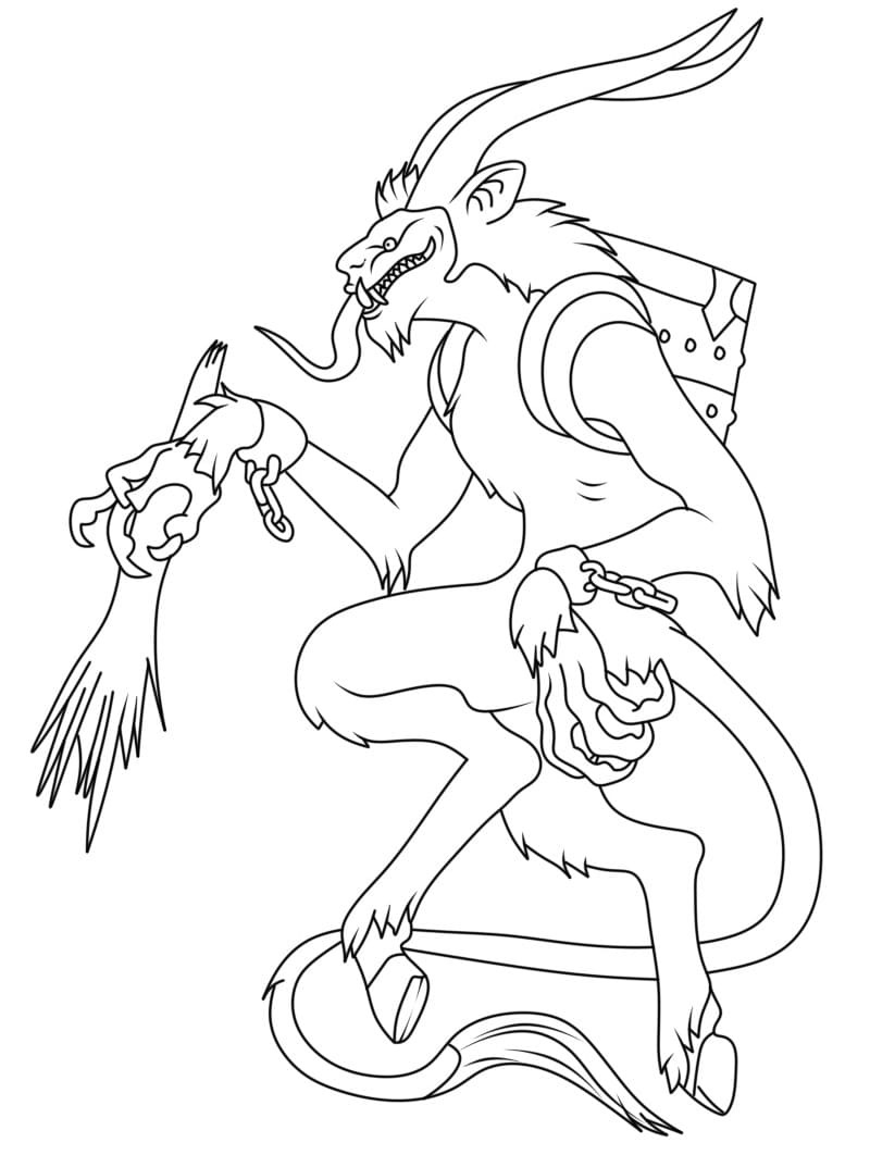 Çizmek Krampus çocuklar için kolay Boyama Sayfası