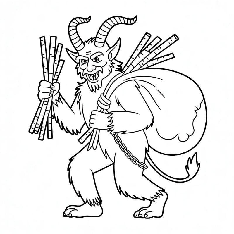 Çizmek Krampus çocuklar için yazdırılabilir Boyama Sayfası