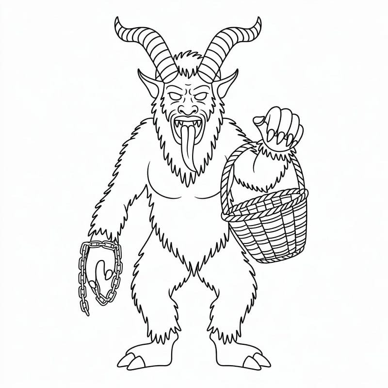 Çizmek Krampus çocuklar için Boyama Sayfası