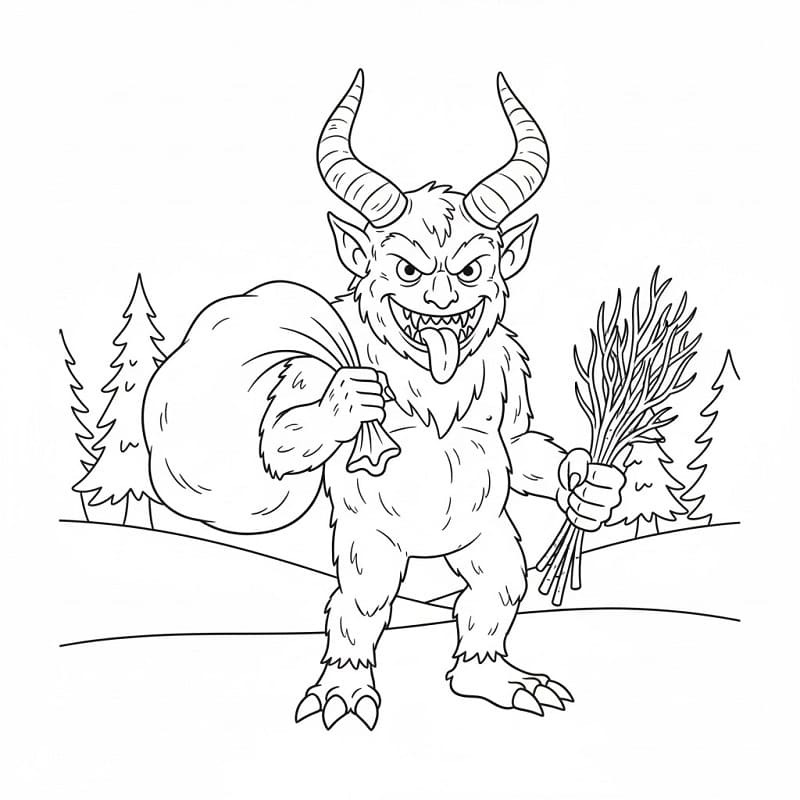 Çizmek Krampus kolay Boyama Sayfası
