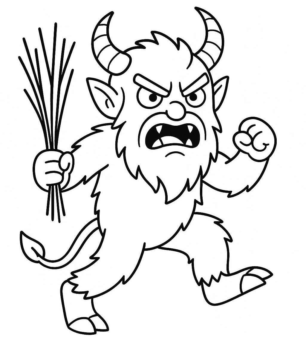 Çizmek Krampus korkutucu Boyama Sayfası