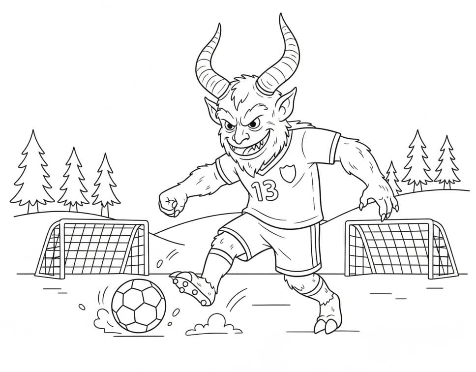 Çizmek Krampus temel Boyama Sayfası