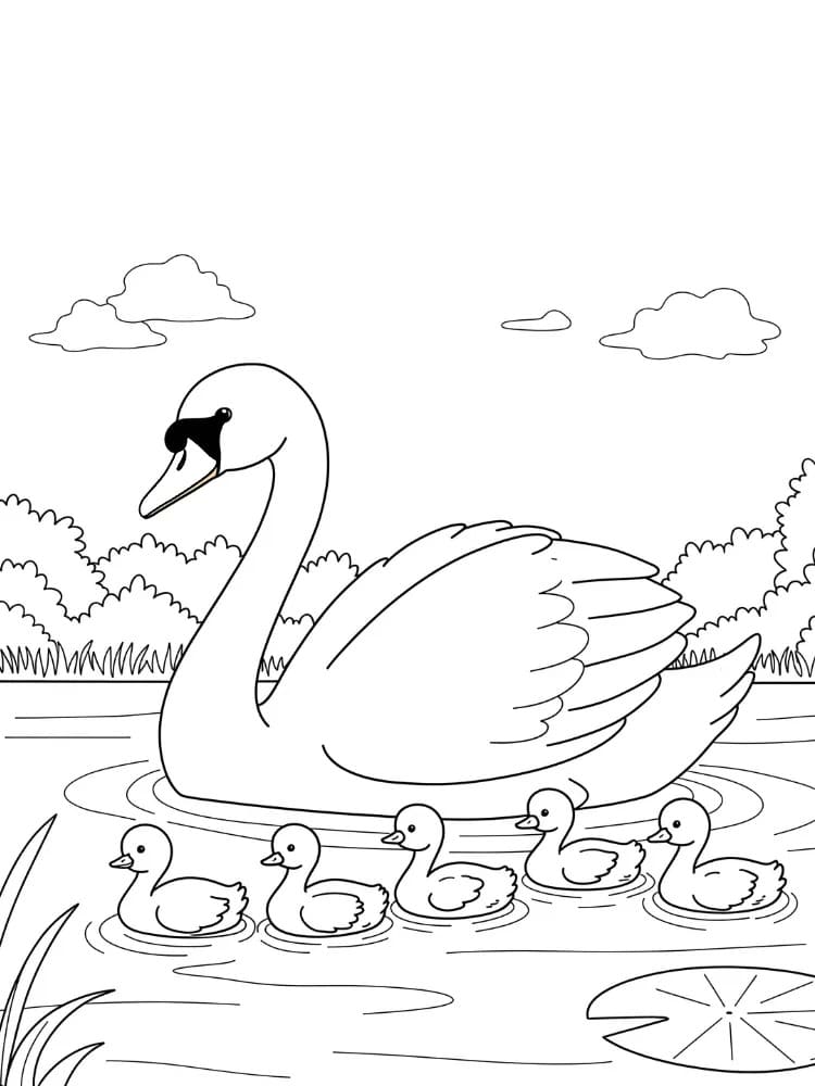 Çizmek Kuğu 4 Boyama Sayfası