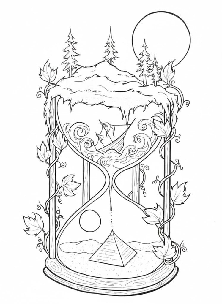 Çizmek Kum Saati Çok güzel Boyama Sayfası