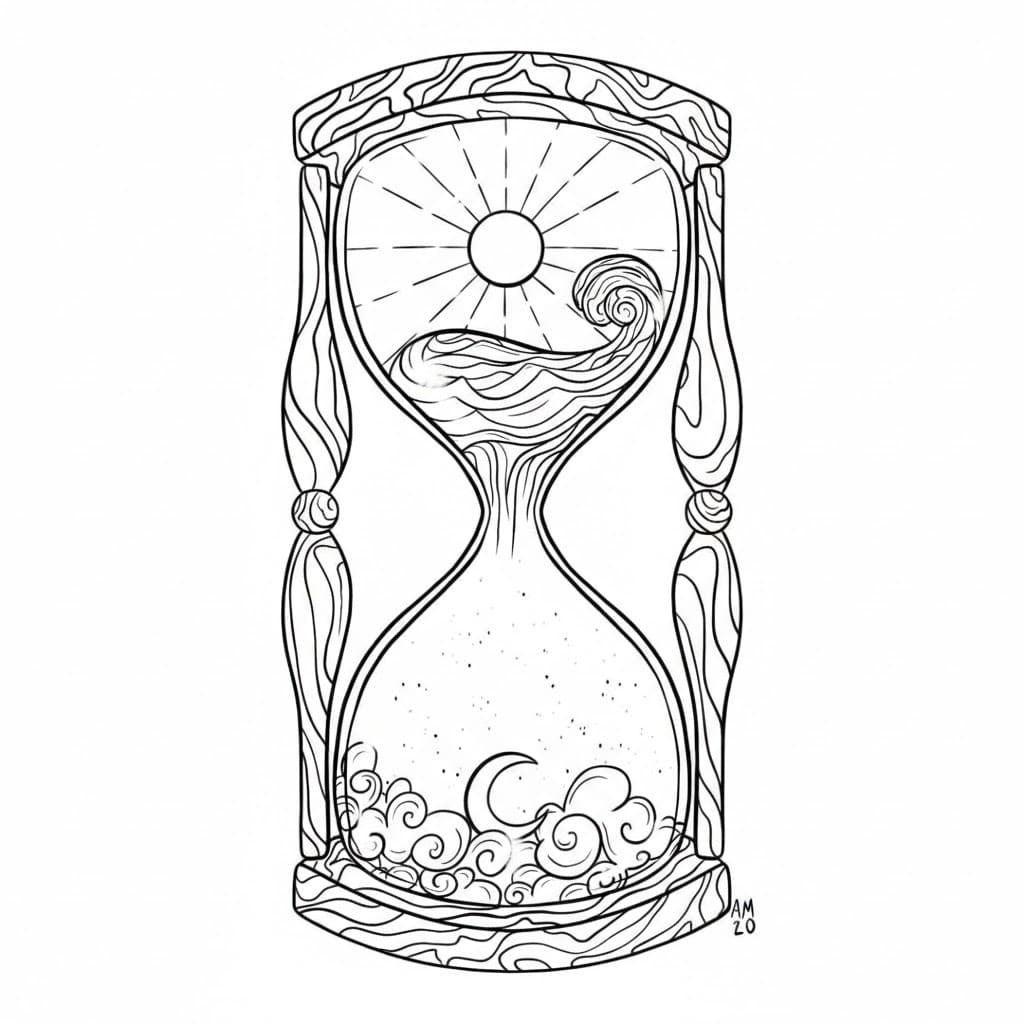 Çizmek Kum Saati çocuklar için ücretsiz Boyama Sayfası