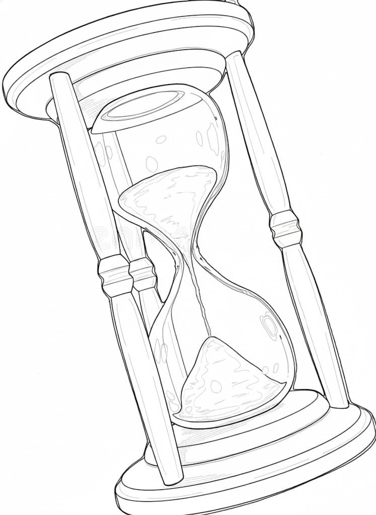 Çizmek Kum Saati çocuklar için yazdırılabilir Boyama Sayfası