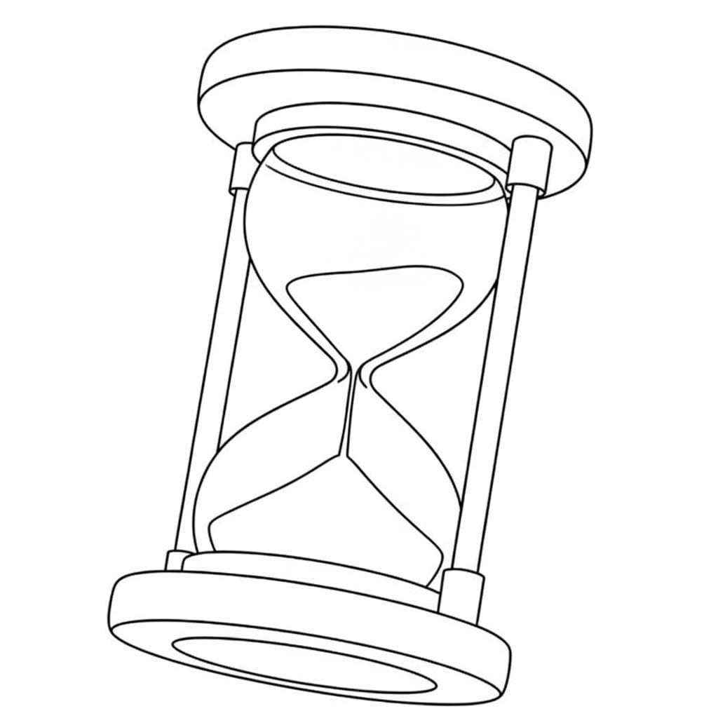 Çizmek Kum Saati çocuklar için Boyama Sayfası