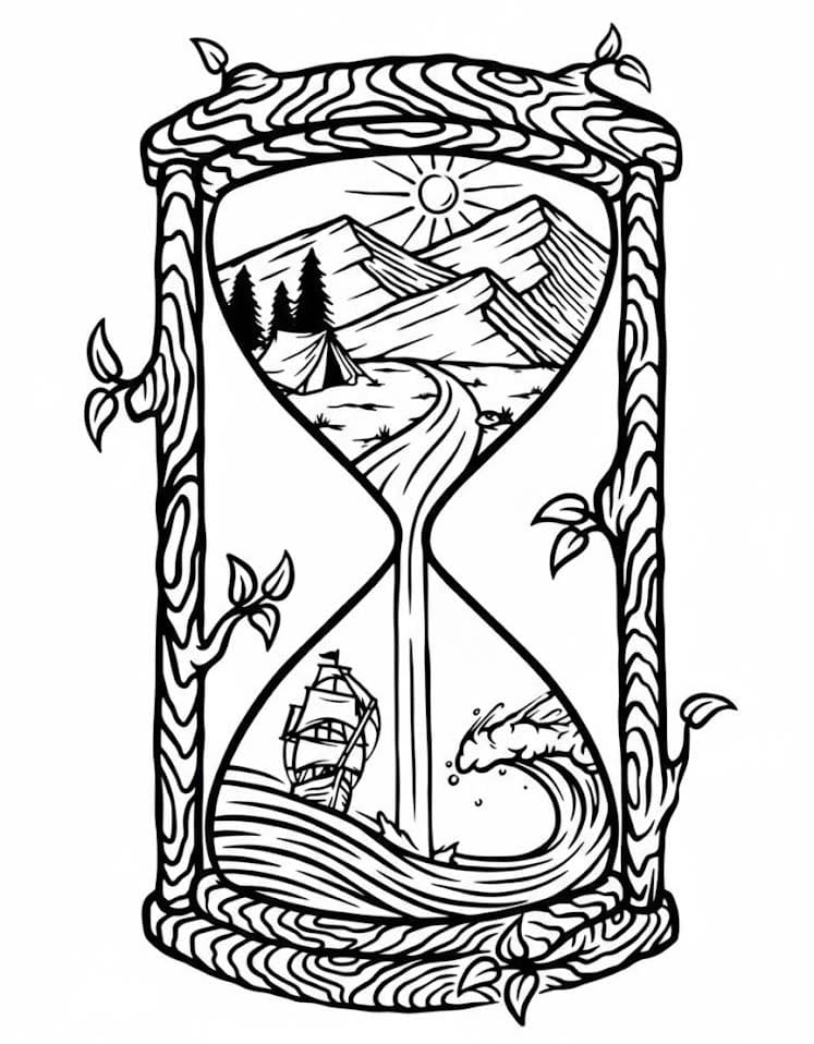 Çizmek Kum Saati güzel Boyama Sayfası