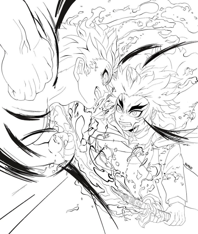 Çizmek Kyojuro Rengoku 4 Boyama Sayfası