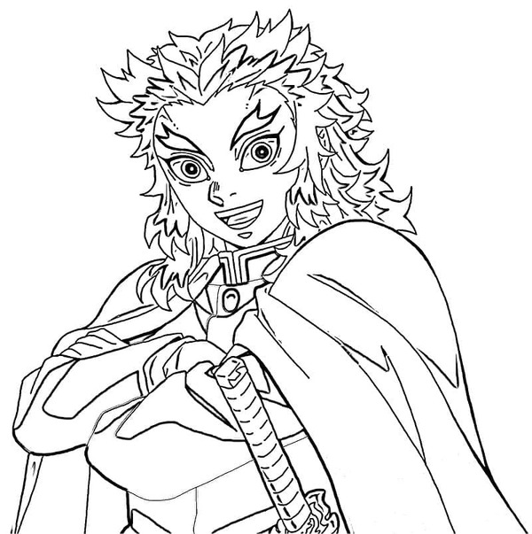 Çizmek Kyojuro Rengoku 5 Boyama Sayfası