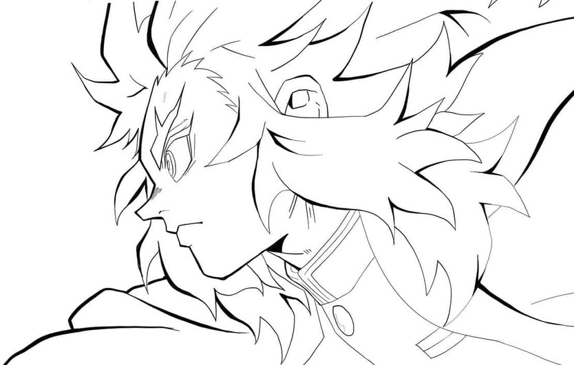 Çizmek Kyojuro Rengoku Ücretsiz Yazdırılabilir Boyama Sayfası