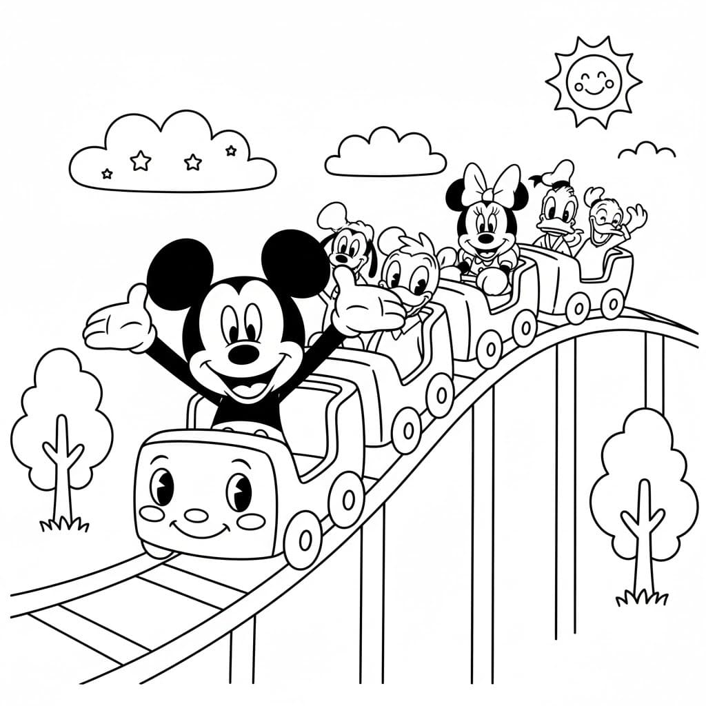 Çizmek Lunapark Treni Boyama Sayfası