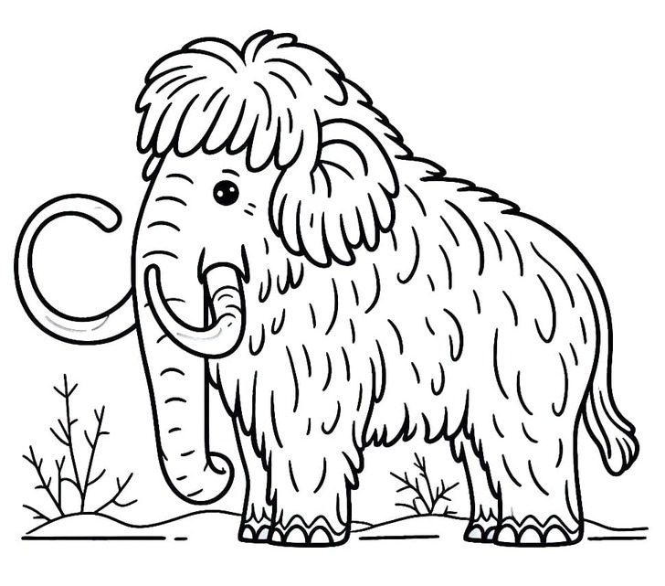 Çizmek Mamut yazdırılabilir sevimli Boyama Sayfası