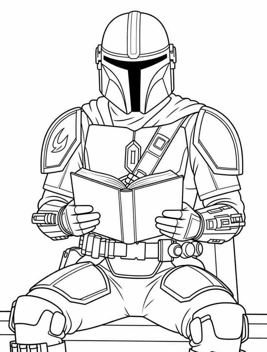 Çizmek Mandalorian Yazdırılabilir Boyama Sayfası