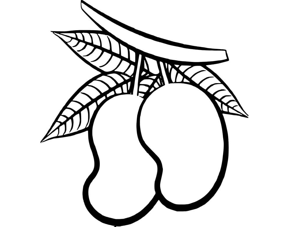 Çizmek Mango çocuklar için temel Boyama Sayfası