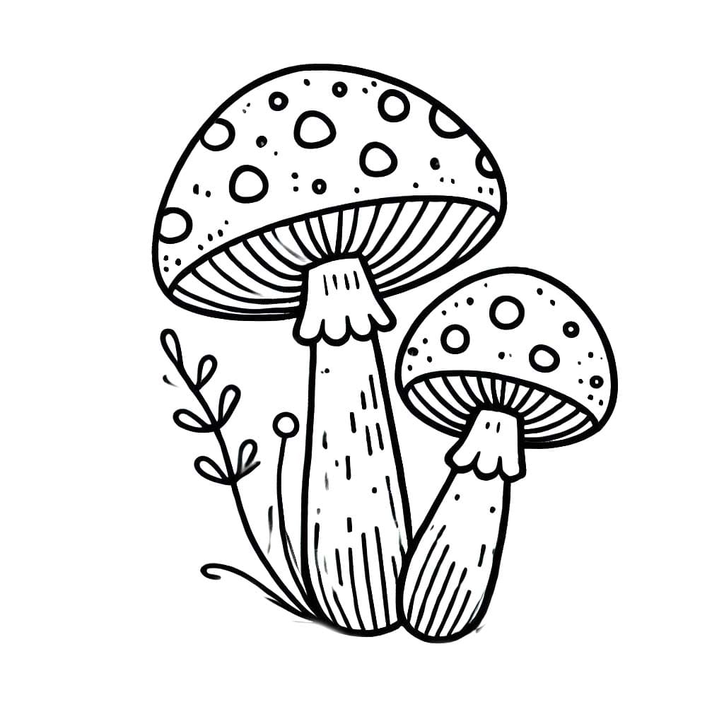 Çizmek Mantar kolay Boyama Sayfası