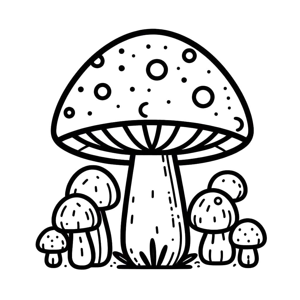 Çizmek Mantar temel Boyama Sayfası