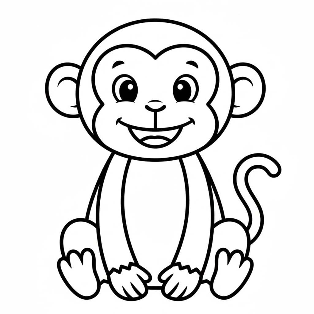 Çizmek Maymun 5 Boyama Sayfası