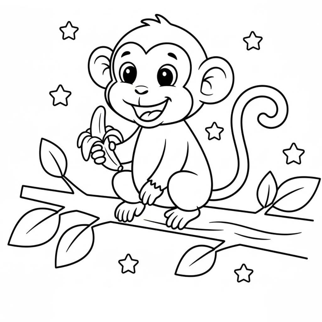 Çizmek Maymun 8 Boyama Sayfası