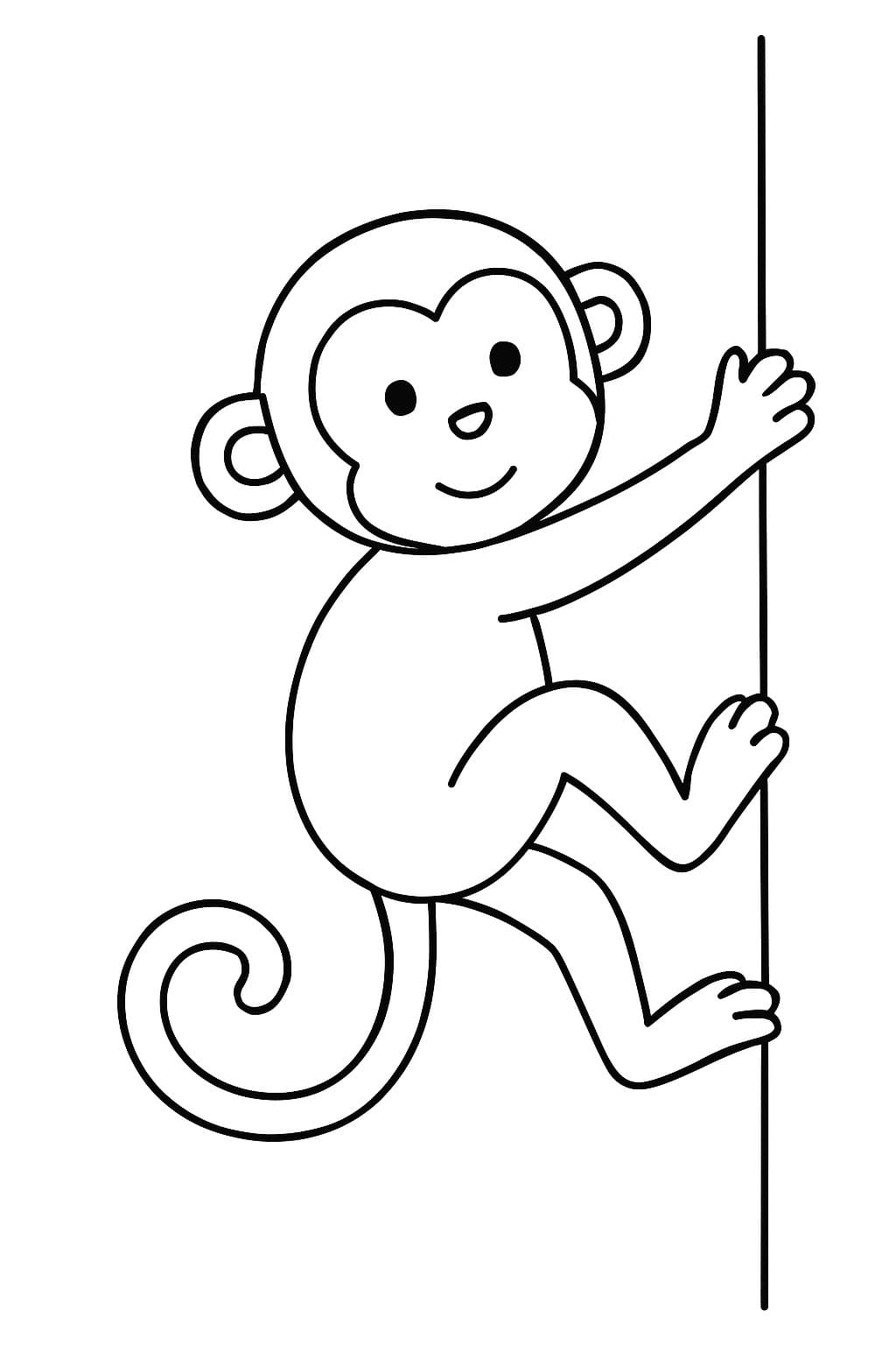 Çizmek Maymun Basit Boyama Sayfası