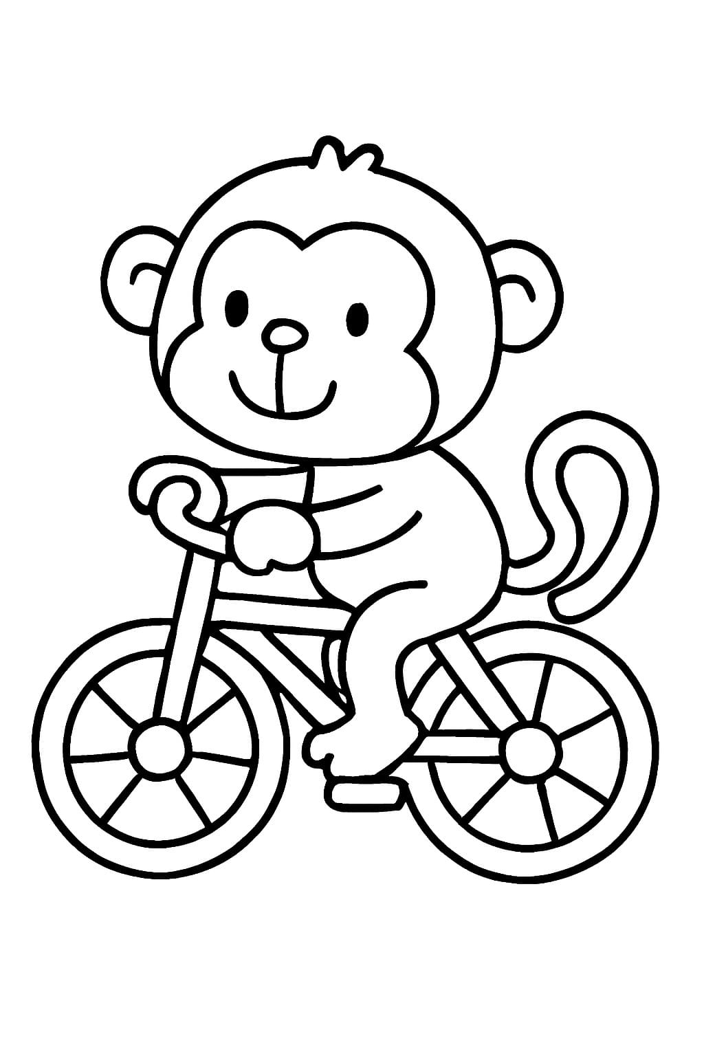 Çizmek Maymun Kolay Boyama Sayfası