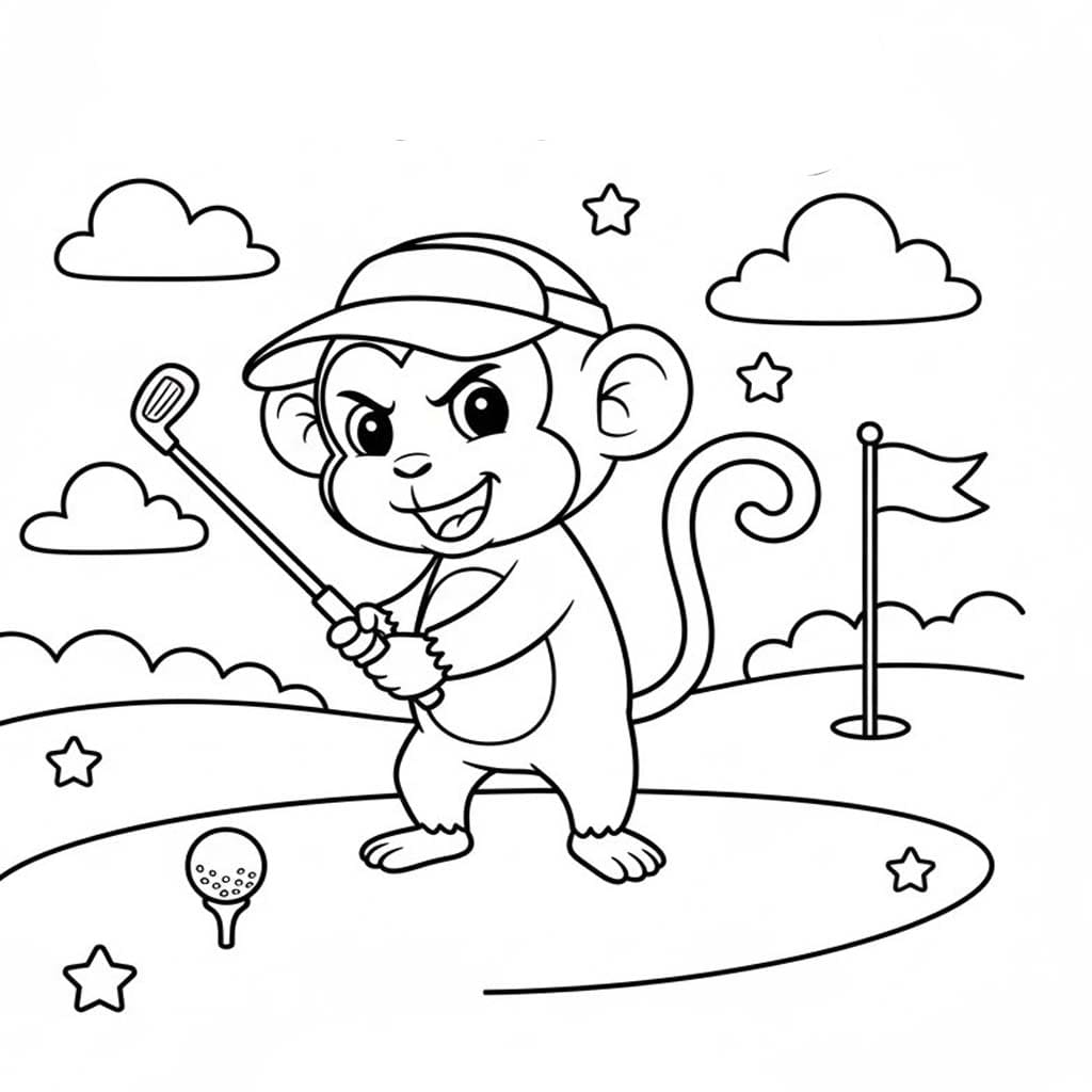 Çizmek Maymun Ücretsiz Yazdırılabilir Boyama Sayfası