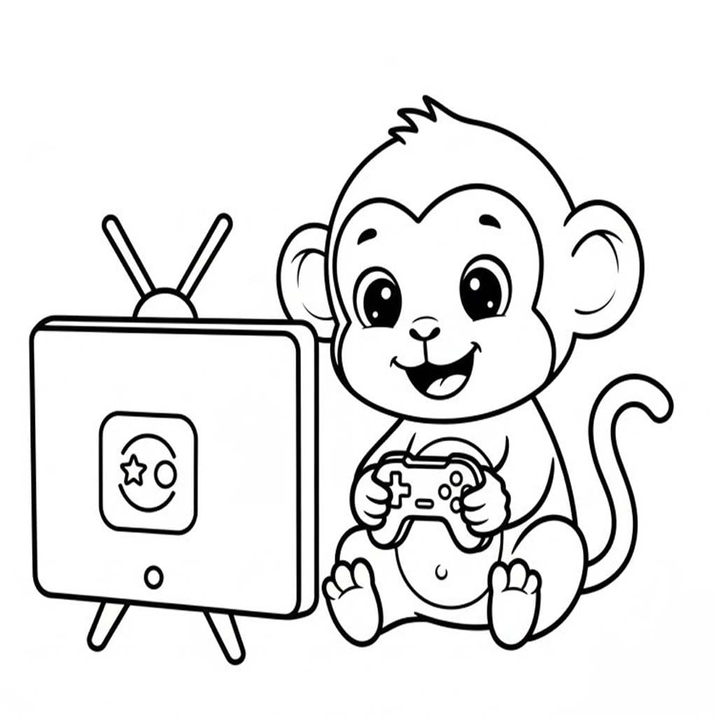 Çizmek Maymun Ücretsiz Boyama Sayfası