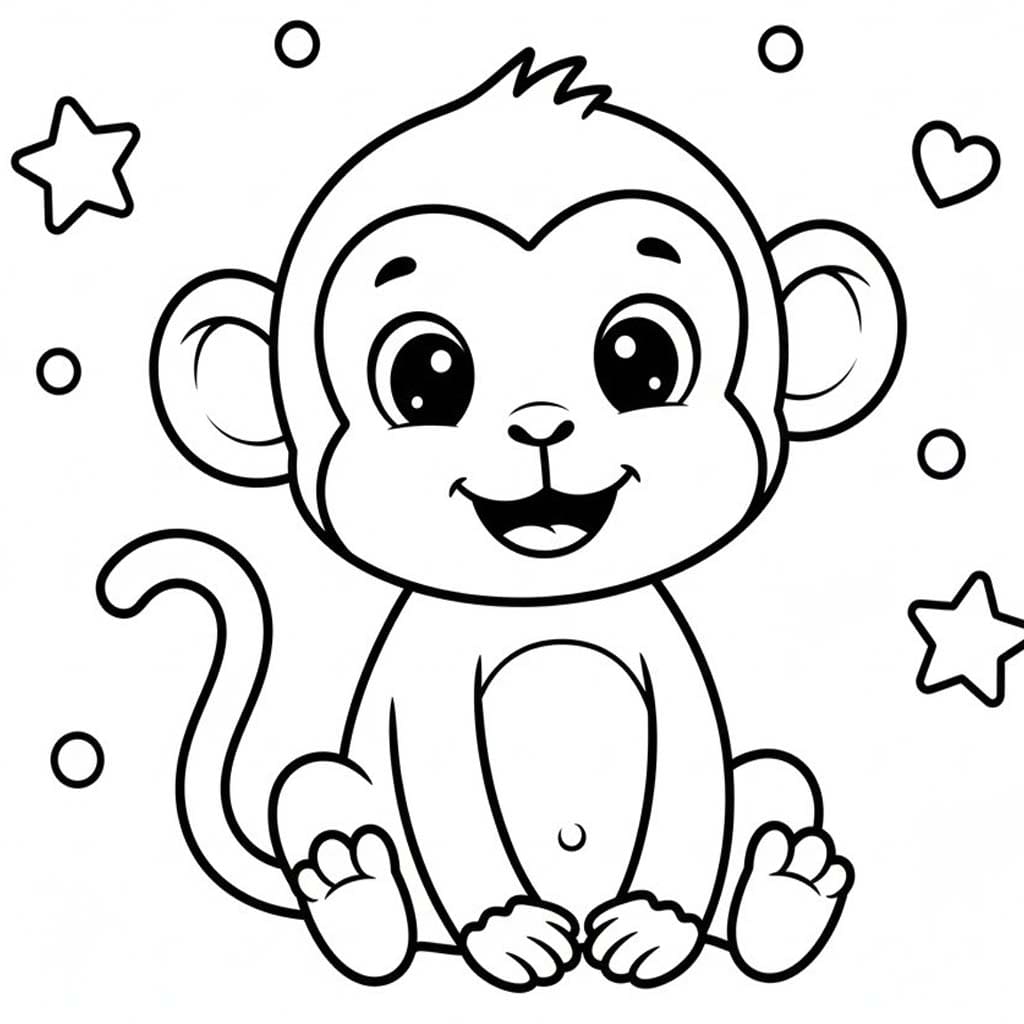 Çizmek Maymun Yazdırılabilir Boyama Sayfası