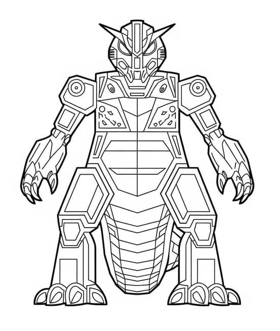 Çizmek Mechagodzilla basit Boyama Sayfası