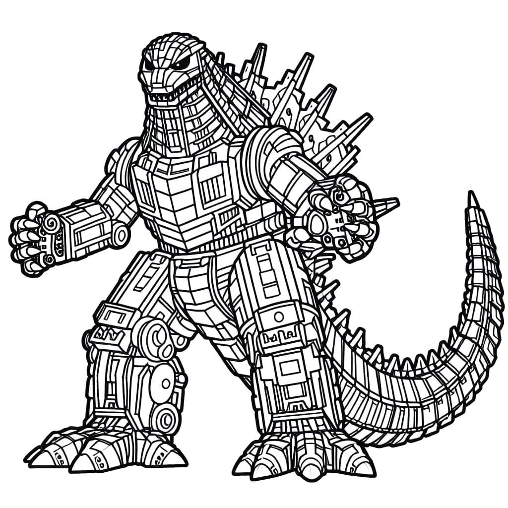 Çizmek Mechagodzilla yazdırılabilir Boyama Sayfası