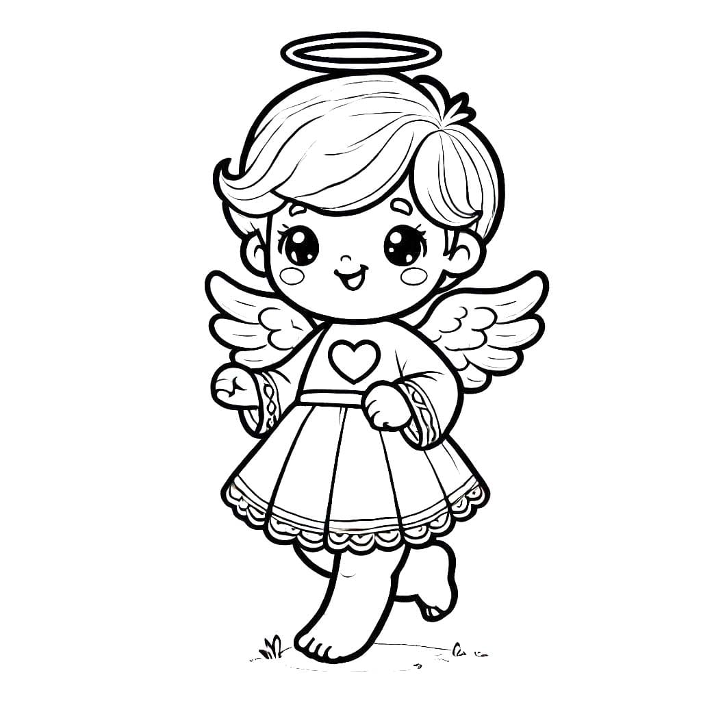 Çizmek Melek Sevimli Boyama Sayfası