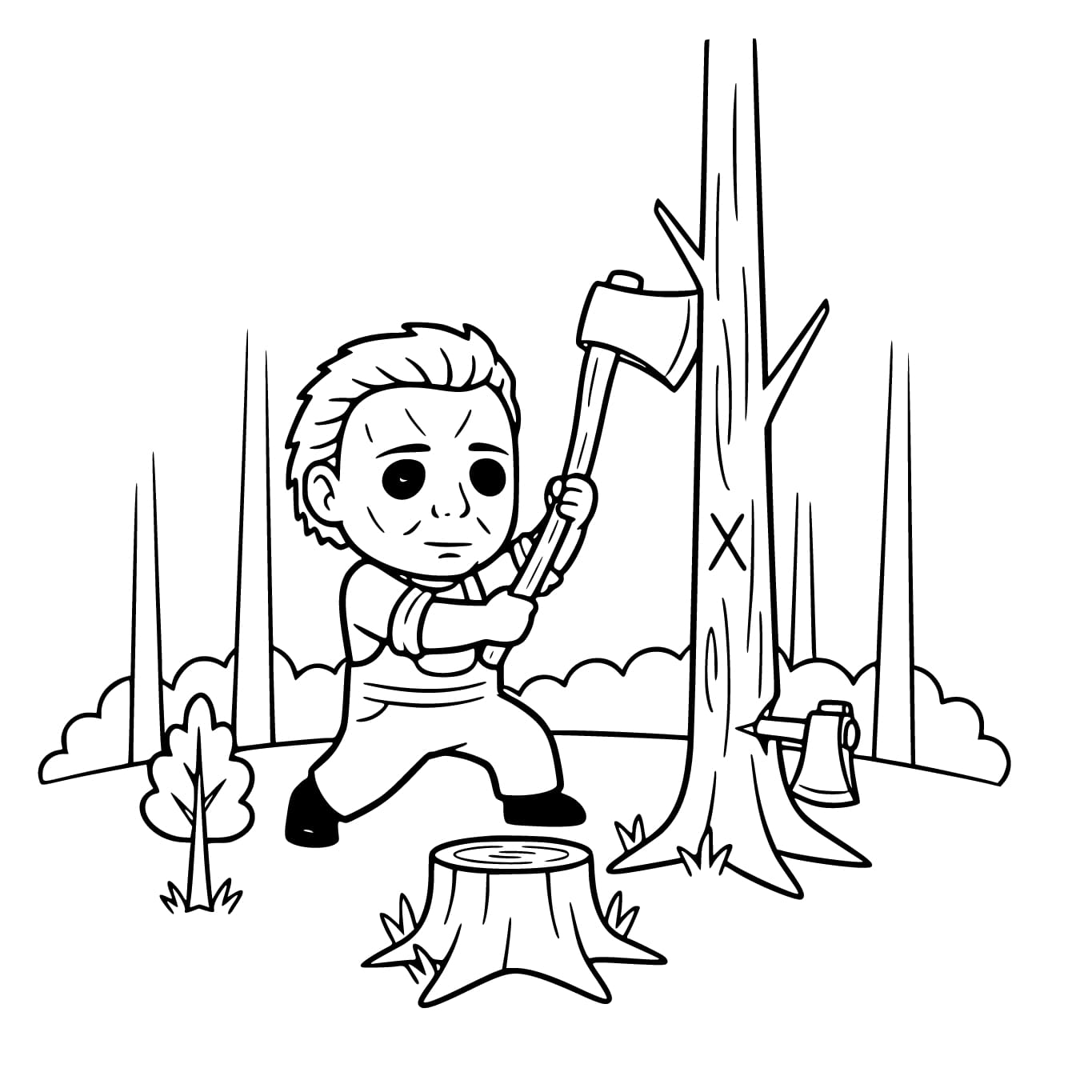 Çizmek Michael Myers Yazdırılabilir Boyama Sayfası