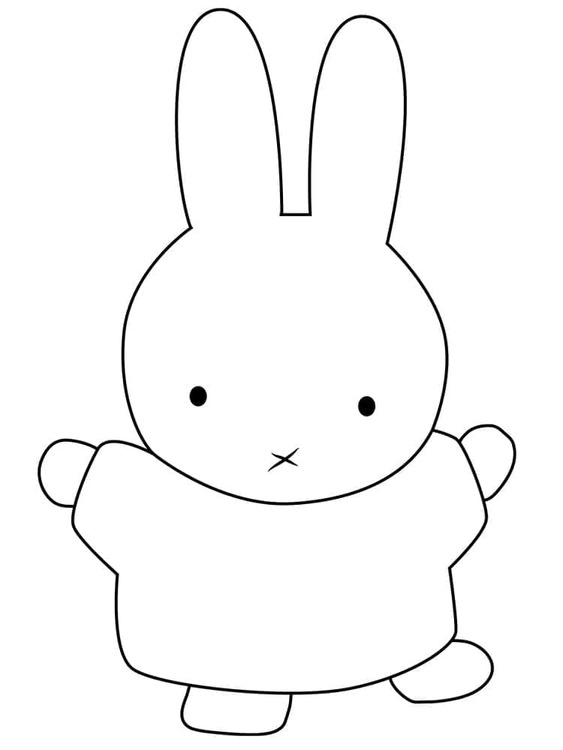 Çizmek Miffy basit Boyama Sayfası