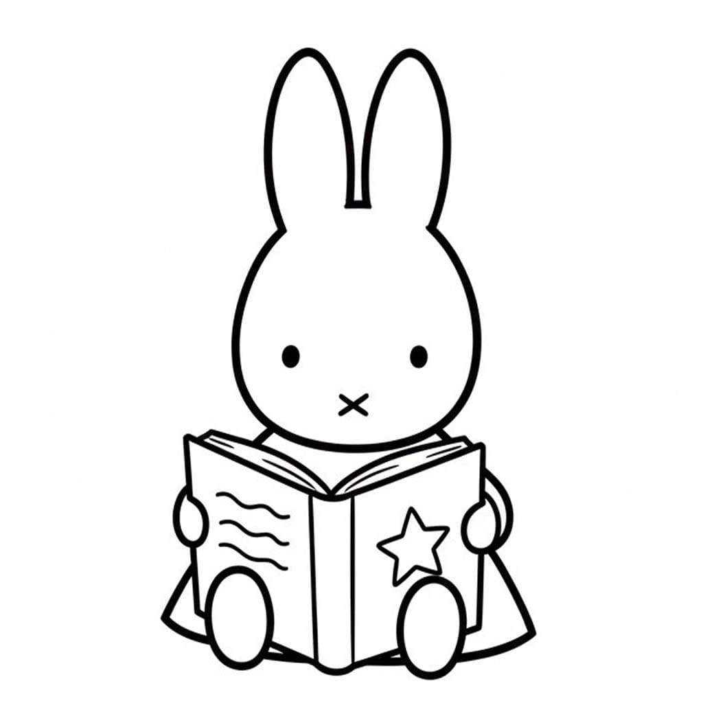 Çizmek Miffy çocuklar için kolay Boyama Sayfası