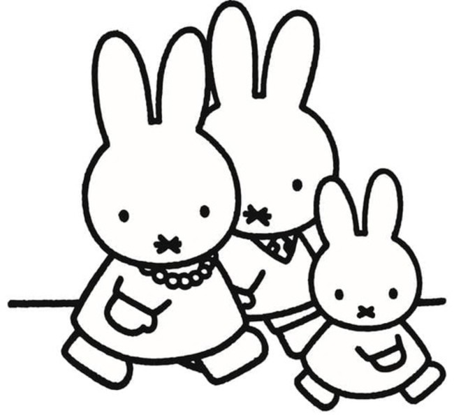 Çizmek Miffy temel Boyama Sayfası